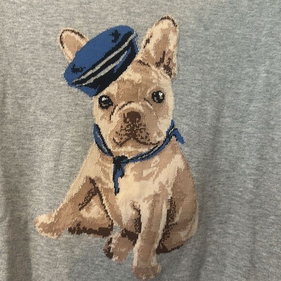 Talbots Lightweight French Bulldog Graphic Sweater M - Picture 3 of 6